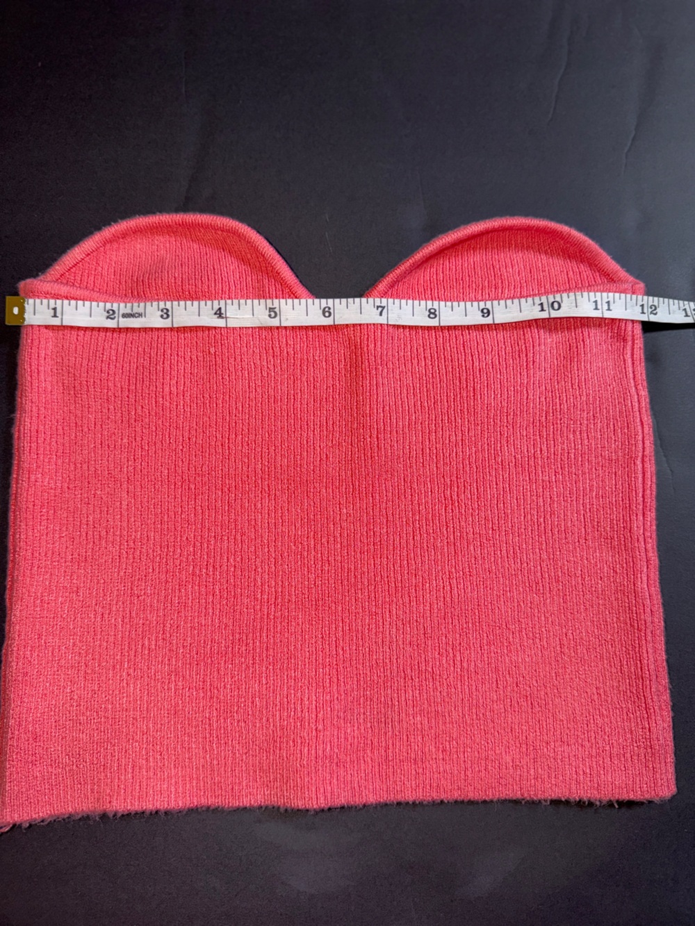Double Zero Pink Ribbed Strapless Top Size Large - Picture 2 of 3